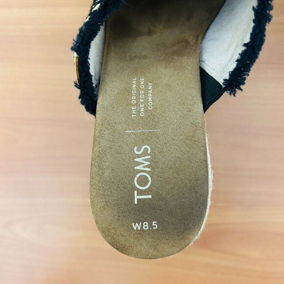 TOMS Womens Espadrille Wedge Sandals With Textile and Tassles Size 8.5 - Picture 3 of 6
